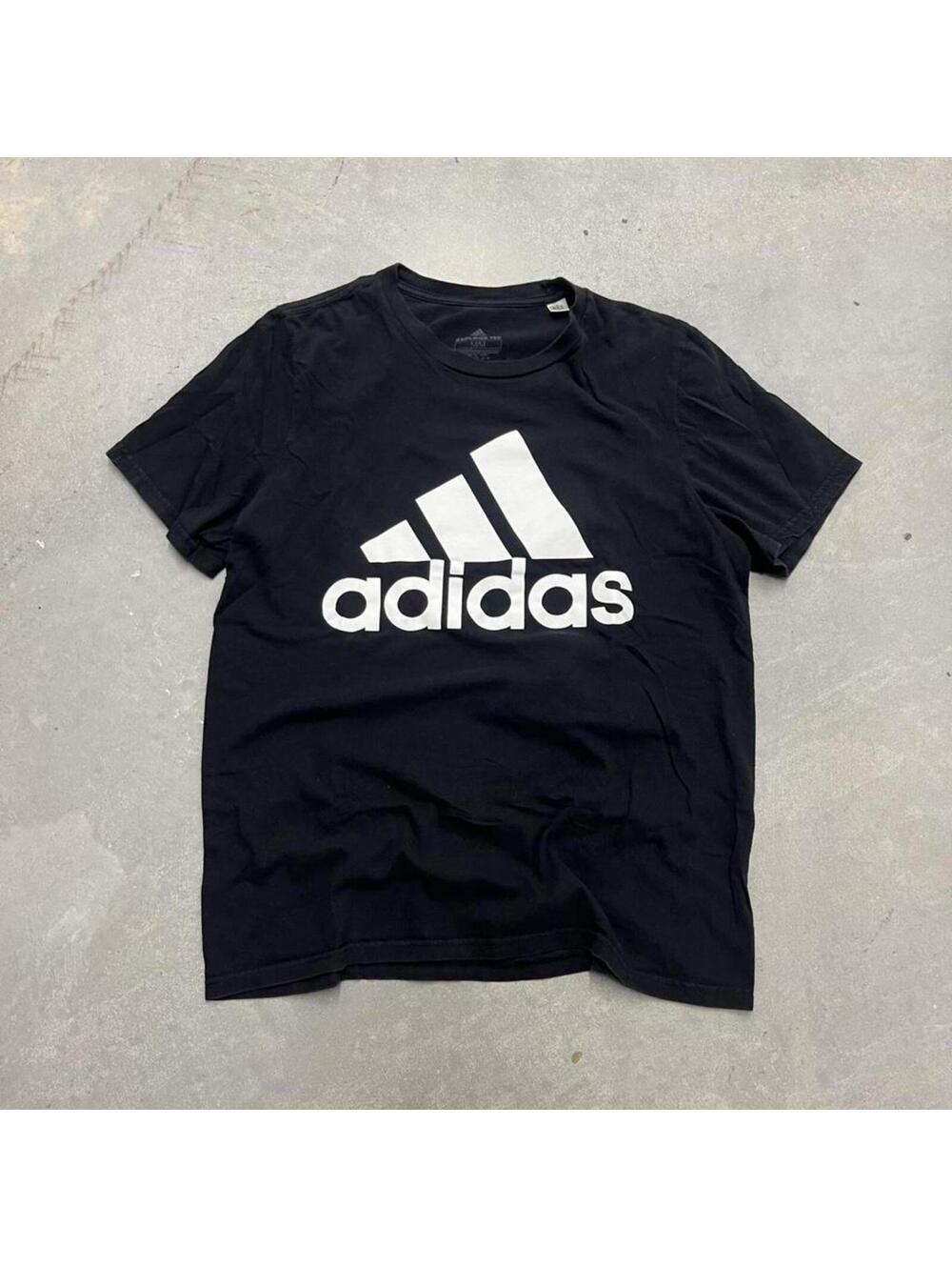 Adidas Logo Graphic T Shirt Mens Medium Black Athletic Tee